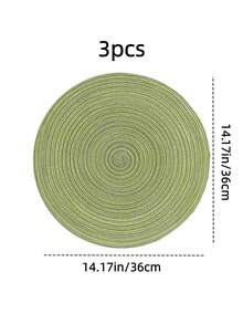 4pcs/6pcs/8pcs/15-Inch Round Woven Washable Placemats For Kitchen Table, Great For Home Gatherings And Wedding Parties (Green) - Green - View 28