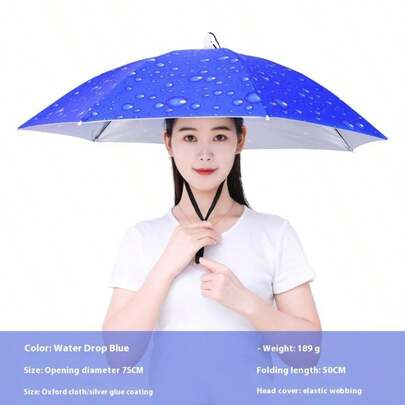 8-Color Foldable Sun Umbrella Hat, Portable Sunshade Rain Hat, Colorful Party Hat, 13 Inches, Hands-Free, Unisex Rainbow Beach Party Hat, Adjustable Size, Interesting & Practical Headwear For Outdoor Activities