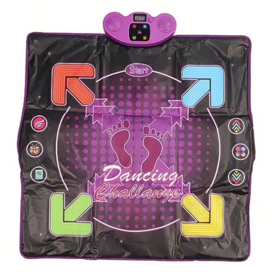 Dance Mat AUX Fun Wireless Dance Pad Game Toys Multiusos para Regalos para 3 Años de Edad y Más - como en la foto - Ver 1