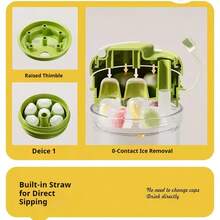1pc 3-In-1 Ice Making Container & Water Bottle, 380ml Leakproof Portable Tumbler With Straw, One-Press Ice Release Freezer Mold, Reusable Cold Drink Cup For Summer Iced Coffee, Smoothie, Juice, Travel, Camping, Outdoor, Picnic, Home - View 9