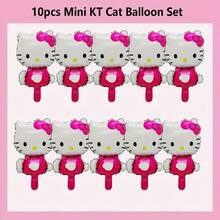 (Sản phẩm được cấp phép bởi Sanrio) 10 quả bóng bay mini Hello Kitty màu đỏ kiểu xẻ tà, thích hợp trang trí tiệc cho bé gái và bé trai. - Xem 3
