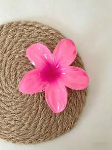 4个/1个芙蓉花果冻色发夹，白色/黄色/粉色/蓝色，轻巧塑料材质，浴室必备发饰，适合日常通勤、休闲、派对、海滩度假、扎马尾辫、盘发、洗脸、化妆等场合，时尚抓夹，冬季盘发，夏季度假必备 - A - 查看 10