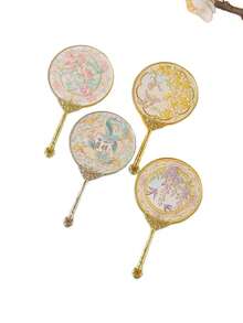 Vintage Alloy Carved Handheld Mirror, Portable Makeup Mirror With Exquisite Embossed Pattern, High-Quality Metal Appearance, Suitable For Makeup Touch-Ups, Bedroom, Wall, Vanity, Tabletop, Bathroom, Compact Mirror, Home Decor - Multicolor - View 7
