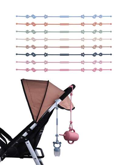 2pcs/Set Random Color Baby Teething Pacifier Clips, Silicone Pacifier Clips Holder Strap, Infant Pacifier Anti-Lost Chain