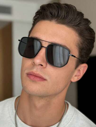 1副经典休闲眼镜，双梁设计，复古优雅奢华，高品质，时尚便携，适合所有脸型，适用于日常生活、户外、度假、驾驶、旅行、聚会、海滩、露营、徒步旅行、休闲、节日等场合。