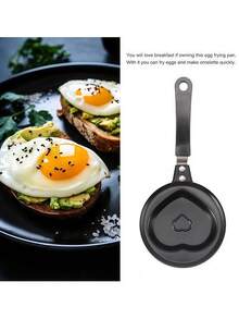 Chảo rán trứng mini chống dính Topyond, chảo ăn sáng kiểu Hàn Quốc sáng tạo, chảo trứng mini tự chế, chảo làm trứng ốp la đơn, chảo làm bánh kếp (Tình yêu) - màu đen - Xem 3