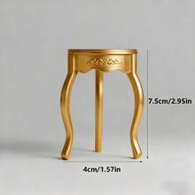 1:12 Dollhouse Triangular Mini Corner Side Table, Miniature Home Model Accessory, Miniature Scene Decoration Mini Side Table, Furniture Model, Micro Landscape Photography Prop, European Vintage Carved Mini Side Table, Creative Ornament - Multicolor - View 7