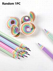 7支装彩虹铅笔，HB笔芯，纸质彩虹铅笔，书写铅笔，小学文具，学习用品，返校季，节日礼物 - 預設 - 查看 12