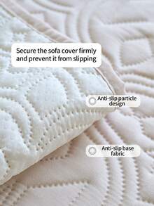 1pc Ultrasonic All-Season Sofa Cushion, 100% Polyester - , Skin-Friendly, Breathable, Pet-Friendly Protective Cover, Suitable For All Seasons, Solid Color Elegant Minimalist & Bohemian Elements - Suitable For Bedroom, Living Room Decor, Machine Washable Non-Slip Sofa Cover - Khaki - View 10