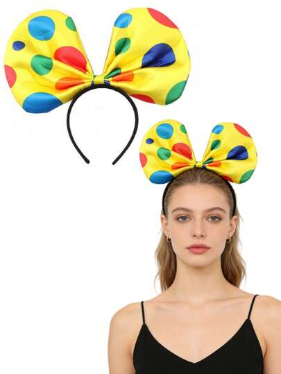 Diadema de payaso, diadema con lazo, diadema, adecuada para Halloween, carnaval, juegos de roles, cumpleaños, fiestas de maquillaje, disfraces elegantes. Esta encantadora diadema puede traer alegría a cualquier ocasión, ya sea para fiestas de Halloween, actividades de juego de roles o para agregar un toque de diversión al peinado diario. Diadema