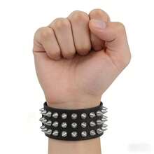 1pc Couple Multi-Row Alloy Wide Bracelet, Punk Gothic Style, Stage Cosplay, Gift For Partner, Birthday Gift - B457 - View 1