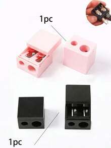 3/2/1pc Double Hole Square Makeup Pencil Sharpener, Eyebrow Pencil Sharpener, Compact Pencil Sharpener, Giveaways, Travel, Cheap Stuff, Travel Essential - Multicolor - View 19