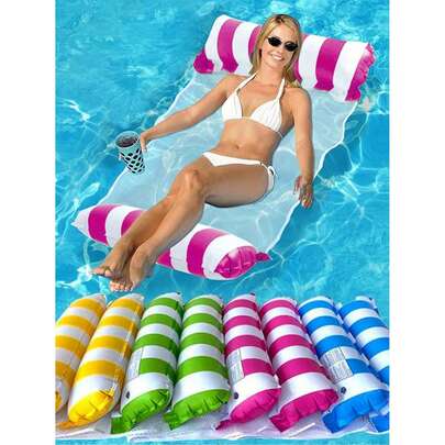 1. Võng bơm hơi có lưới - Ghế nằm thư giãn kẻ sọc dành cho người lớn, thích hợp cho kỳ nghỉ, tiệc tùng và thư giãn. Võng ngoài trời, vật dụng thiết yếu cho bãi biển và hồ bơi, hoàn hảo để chụp ảnh (Không bao gồm bơm, đặt mua riêng nếu cần).