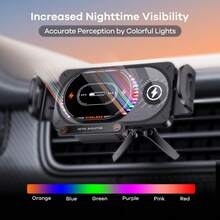 REMAX Dudukan Charger Nirkabel Mobil, Pengisian Cepat 15W dengan Lampu RGB, Rotasi & Ekstensi Sekali Sentuh, Kumparan yang Dapat Dipindahkan untuk Pengisian Presisi, Baterai Isi Ulang Terintegrasi untuk Digunakan Saat Mobil Mati, Kompatibel dengan Ponsel Lipat & Biasa, Charger Tipe-C untuk iPhone & Android, Aksesoris Mobil, Perlengkapan Mobil, Kebutuhan Penting Mobil, Perlengkapan Mobil, Kebutuhan Penting Mobil, Gadget Kendaraan - Dudukan Pengisi Daya - View 8