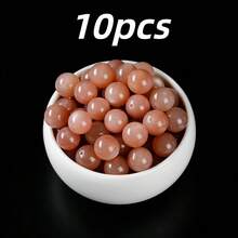 10颗天然宝石，包括粉晶、白水晶、黑曜石、虎眼石，优雅的DIY首饰制作珠子，完美礼物 - 彩色 - 查看 29