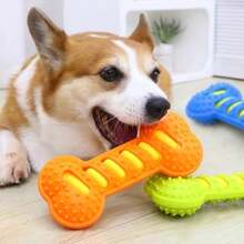 Pet Toy Dog Chew Toy Squeaky Toy Durable Rubber Bone Chew Toy, Interactive Puzzle Toy For Pet Boredom Relief - Multicolor - View 4