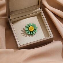 1pc Korean Fashion Daisy Brooch, Luxury Minimalist Versatile Sunflower Decor Accessory - Multicolor - View 8