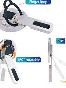 1 pieza Soporte magnético giratorio de 360° para teléfono con anillo para el dedo, soporte de escritorio plegable y portátil para teléfono, soporte ajustable compatible con todos los teléfonos inteligentes - Multicolor - Ver 8