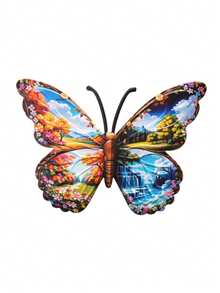 1pc Landscape Design Metal Large Butterfly Wall Decor, Oversized Outdoor Garden Decoration, Suitable For Yard, Garden, Patio, Fence, Balcony, Party, Waterproof And Rust-Proof Craft, Gardening Supplies, Gift For Friends And Family, Mother's Day Gift - A - View 11