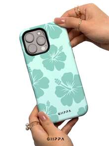 Una elegante funda para teléfono que no incluye cordón ni soporte, 1 pieza, funda para 17 Pro con diseño floral tropical verde menta, compatible con 16/15/14 Pro, funda para teléfono coreana elegante e interesante, adecuada para 11/12/13/14/15/28 Pro Plus, diseño elegante para hombres y mujeres, regalo para Navidad, Día de San Valentín, Pascua, temporada de bodas y cumpleaños para novia. - Multicolor - Ver 5