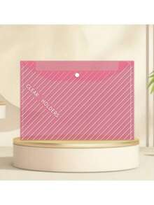 10/5/1pc A4 Plastic File Folder - Thick File Folder, Transparent Snap Closure Student Document Organizer Bag, A4 File Folder, PP Transparent Plastic Snap Closure File Folder, Plastic File Folder, Colorful Waterproof Data Bag, Office File Folder, Fashionable File Storage, Waterproof PP Material, Suitable For Students And Office Use, Back To School Season, School Supplies - A - View 8