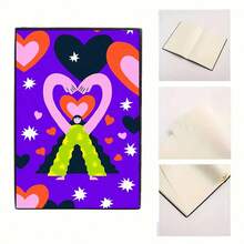 Vibrant Purple Heart Notebook - Black - View 5