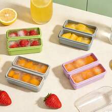 Multifunctional Silicone Tray With Lid (2 Cavities/4 Cavities) - 100% Freezer Mold For Making Clear Whiskey Ice Cubes, Cocktail Ice Blocks, Broth Cubes, Butter Storage And Square Cake - Reusable, Microwave & Dishwasher , Multiple Colors Available - Multicolor - View 4