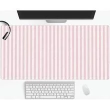 1pc Various Sizes Pink Striped Kawaii Cute Pastel Large Gaming Mouse Pad - Smooth Keyboard Mat - Base, Sturdy - For Office And Home Computer Gear, Mouse Pad For Desk, Pastel Mouse Mat, Desk Pad - Chuột Pad - Xem 1