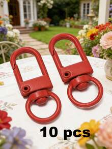 10-Pack Alloy Swivel Lobster Clasp Keychain - Multi-Functional Spring Hook Key Ring For Handbags And Accessories - Multicolor - View 19