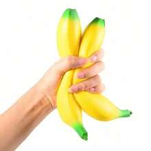 1pc Soft Squeeze Banana Simulator, Slowly Rising Anti-Stress Squishy Fruit Shaped Squeeze Toy, Fun And Stress Relief, Soft Plush Banana - Multicolor - View 4