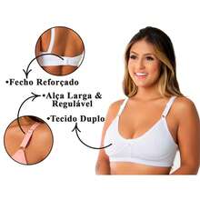 KIT 5 Plus Size And Regular Bra Reinforced Bra With Thick Support Straps, Smooth - Rojo y blanco - Ver 3