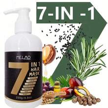 7合1深层修护发膜，蕴含MELAO玫瑰精油、蓖麻油、巴巴苏油、生物素和角蛋白，滋养修护受损、干燥、毛躁的头发，深层滋养，250克/8.8盎司 - 250g - 查看 5