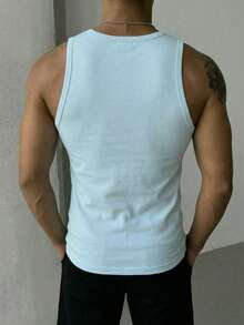 GRDR Men's Summer Casual Sleeveless Round Neck Tank Top - Baby Blue - View 6