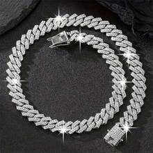 Hiphop Rhombus Cuban Link Pet Necklace, Inlaid With Shiny Rhinestones, Suitable For Small, Medium And Large Dogs And Cats, Hiphop Collar Accessory For Daily Wear Or Festivals - Multicolor - View 7