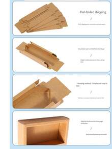 Bộ 5 hộp quà tặng, hộp quà bằng giấy Kraft, thích hợp cho Halloween, Giáng sinh, tiệc Ngày Valentine, quà tặng Ngày Valentine. - Nhiều màu - Xem 3