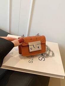 Mini Handbag, New Versatile Small Niche Chain Shoulder Square Bag For Women - Brown - View 7
