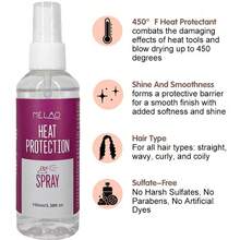 Hitzeschutzspray, MELAO Hitzeschutzspray für Haare, 100ml Hitzeschutzspray für Lockenstab & Glätteisen, verhindert Hitzeschäden, verleiht Glanz & Geschmeidigkeit, leichte Formel, Anti-Frizz, 100ml/3,38 fl.Oz - 100 ml - Übersicht 6