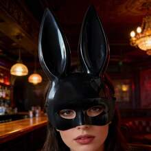 2 chiếc mặt nạ nửa mặt hình thỏ, phụ kiện trang điểm hóa trang cô gái thỏ gợi cảm cho bữa tiệc. - màu đen - Xem 3