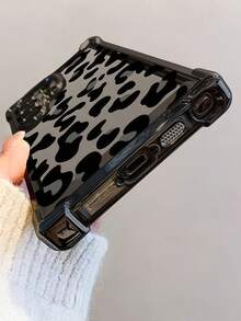 1 pieza Funda de teléfono de lujo a prueba de golpes con diseño de estampado de leopardo negro creativo compatible con Samsung S26/26Plus/S26Ultra, S25Ultra/S25Plus/S25/S25FE, S24Ultra/S24Plus/S24/S24FE, S23Ultra/S23FE/S23/S23+, S22Ultra/S22/S22+, S21Ultra/S21FE/S21/S21+, S20Ultra/S20FE/S20/S20+, A73/A72/A55/A54/A53/A52, Note 14 Pro+ 5G, P30, Honor X6b, A74, C53, Narzo N53 - Negro - Ver 5