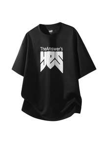 Men's Summer Thin T-Shirt Set, Casual Fashion T-Shirt And Shorts Set - Black - View 4