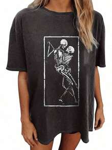 Women's Tops Letter Tee Graphic T-Shirts, Vintage Shirts For Women Cute Graphic Tee Spring Short Sleeve Tops Oversized Tshirts Teen Aesthetic Clothing-For Women, Holiday, Vacation,Daily Casual Fashion And Versatility. -Unisex Loose - Fit Comfortable Vintage Street - Style Cotton T - Shirt Top - 可愛的襯衫 #F1 - 查看 9