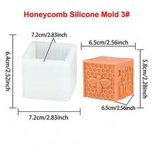 1 khuôn silicon hình tổ ong, khuôn hình vuông 3D hình học dùng để làm xà phòng thủ công, thạch cao, nến thơm. - Tổ ong - Xem 14