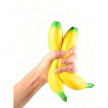 1pc Soft Squeeze Banana Simulator, Slowly Rising Anti-Stress Squishy Fruit Shaped Squeeze Toy, Fun And Stress Relief, Soft Plush Banana - Multicolor - View 2