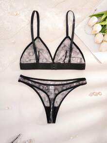 1 Bộ đồ lót nữ in họa tiết da báo, thoải mái - Nhiều màu - Xem 2