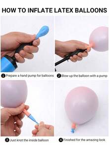 5 Stücke Handluftpumpe, manuelles Aufblasgerät für Latexballons, einfach zu benutzende Luftpumpe für Partydekoration, Weihnachten, Geburtstagszubehör - X - Übersicht 10