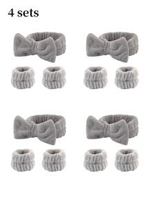 1 Bộ, 4 món gồm băng đô SPA, băng đeo cổ tay, dây buộc tóc khi rửa mặt, khăn che tay áo, khăn quấn cổ tay, băng đô, băng đeo cổ tay khi rửa mặt, dành cho phụ nữ và bé gái để ngăn chất lỏng chảy xuống tay khi trang điểm. - Nhiều màu - Xem 7