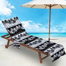 1 chiếc khăn phủ ghế bãi biển bằng sợi microfiber họa tiết cây dừa, có túi, nhẹ và thoáng khí, lý tưởng cho du lịch và kỳ nghỉ biển, vật dụng cần thiết cho hồ bơi | Phong cách mùa hè | Bộ đồ đi biển di động, khăn tắm biển - phong cách4 - Xem 2