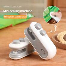 SOKANY Mini Snack Bag Sealer With 2-In-1 Cut And Seal Function, Chip Cutter Included, USB Rechargeable, Magnetic Bottom For Fridge. Dual Function For Sealing And Opening Bags, Perfect For Home Heat Sealers And Vacuum Sealers, Versatile Kitchen Tool. - White - View 1