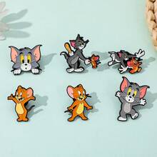 Bộ 1/6 ghim cài áo hình Tom và Jerry hoạt hình hài kinh điển của Warner Bros, huy hiệu kim loại tráng men, phụ kiện trang sức, quần áo, ba lô, quà tặng. - Nhiều màu - Xem 10