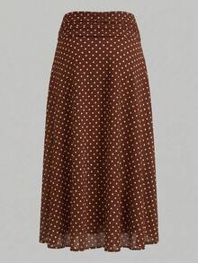 Women's Elegant Button-Up Collar Cropped Top And Elastic Waist Shorts 2 Pieces Set - Brown - View 5